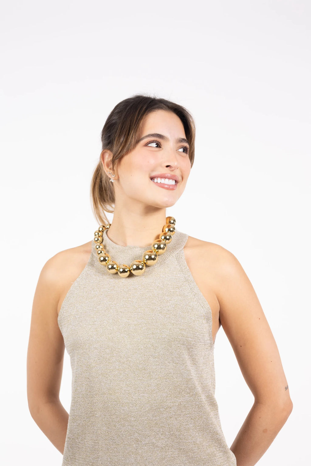 Collar Canicas Dorado