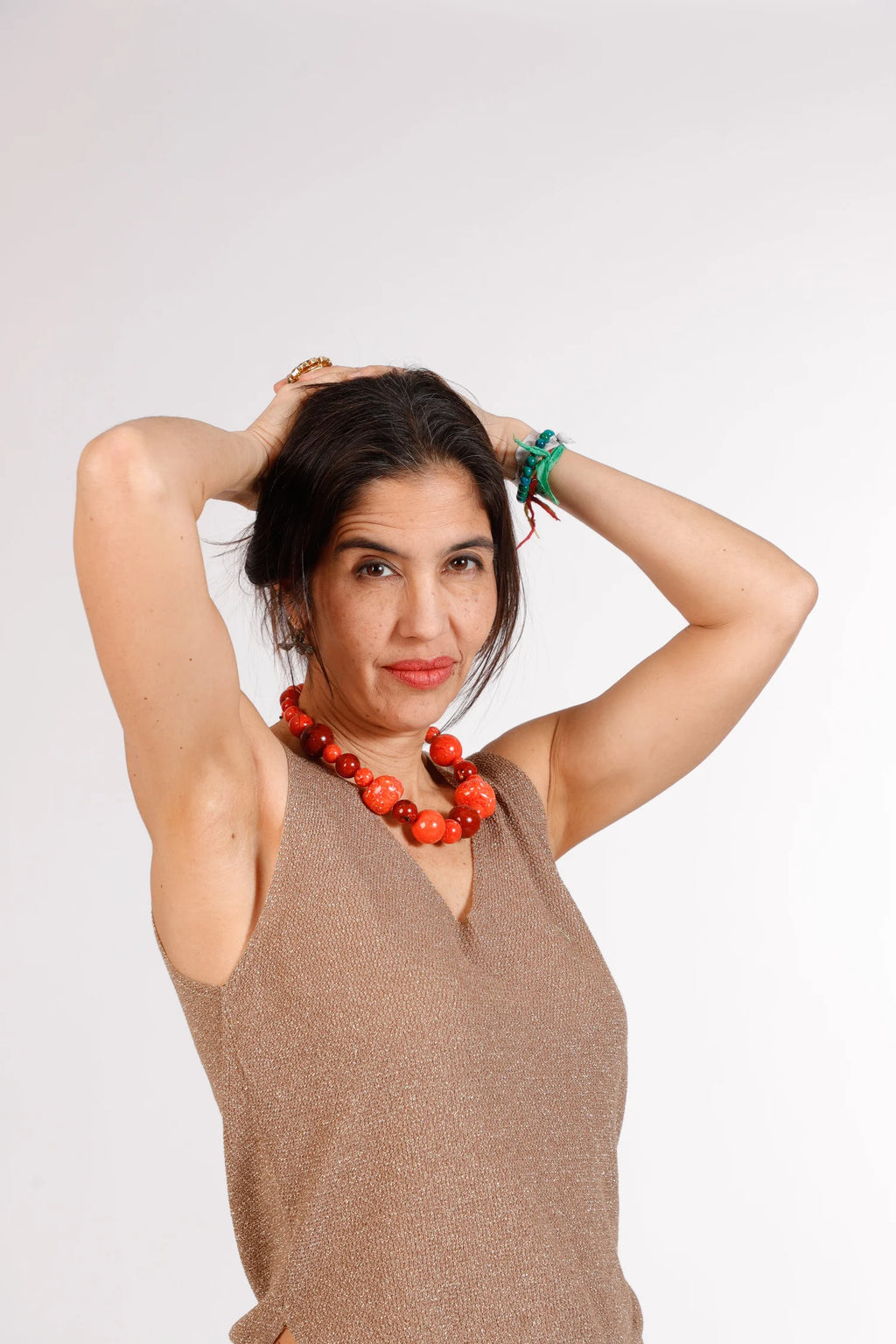 Collar Canicas color Coral