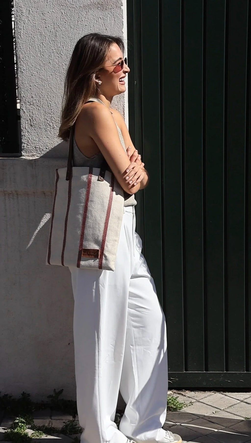Bolso Daniela Tela Rayas Rojas